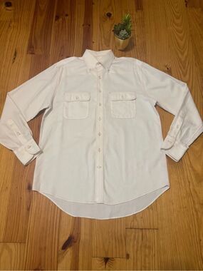 Forrest Lennard White Dress Shirt with Pink Stitching Men’s Size Medium